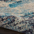 2' X 4' Ivory And Teal Blue Abstract Power Loom Non Skid Area Rug